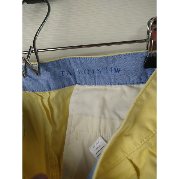 Talbots Woman 14W Pants Weekend Chino Yellow Straight Casual Vacation Travel... - Picture 7 of 11